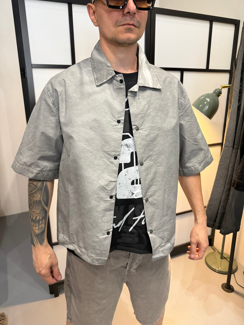 Chemise manches courtes Délavé