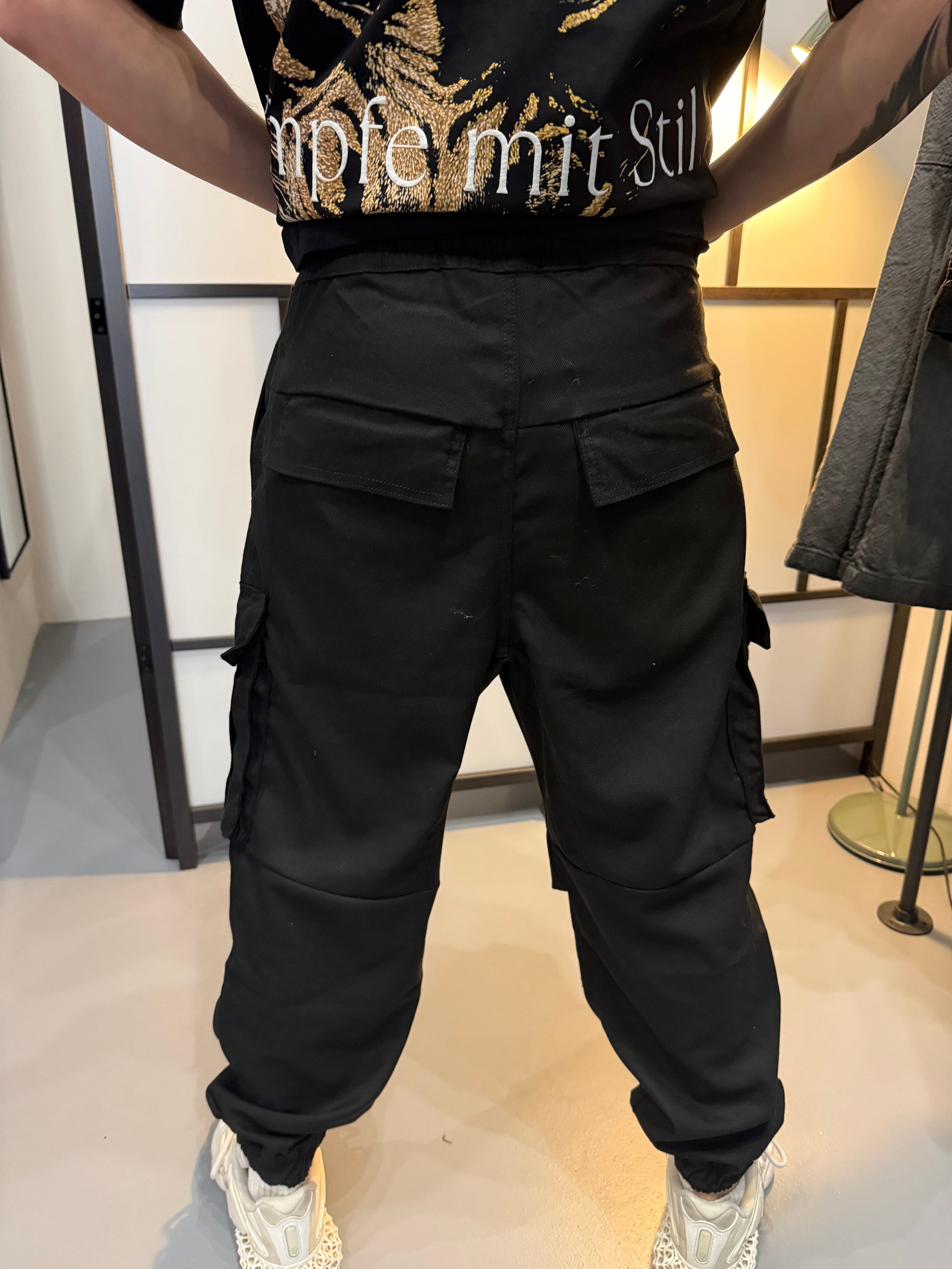 Black Cargo Jogger Pants