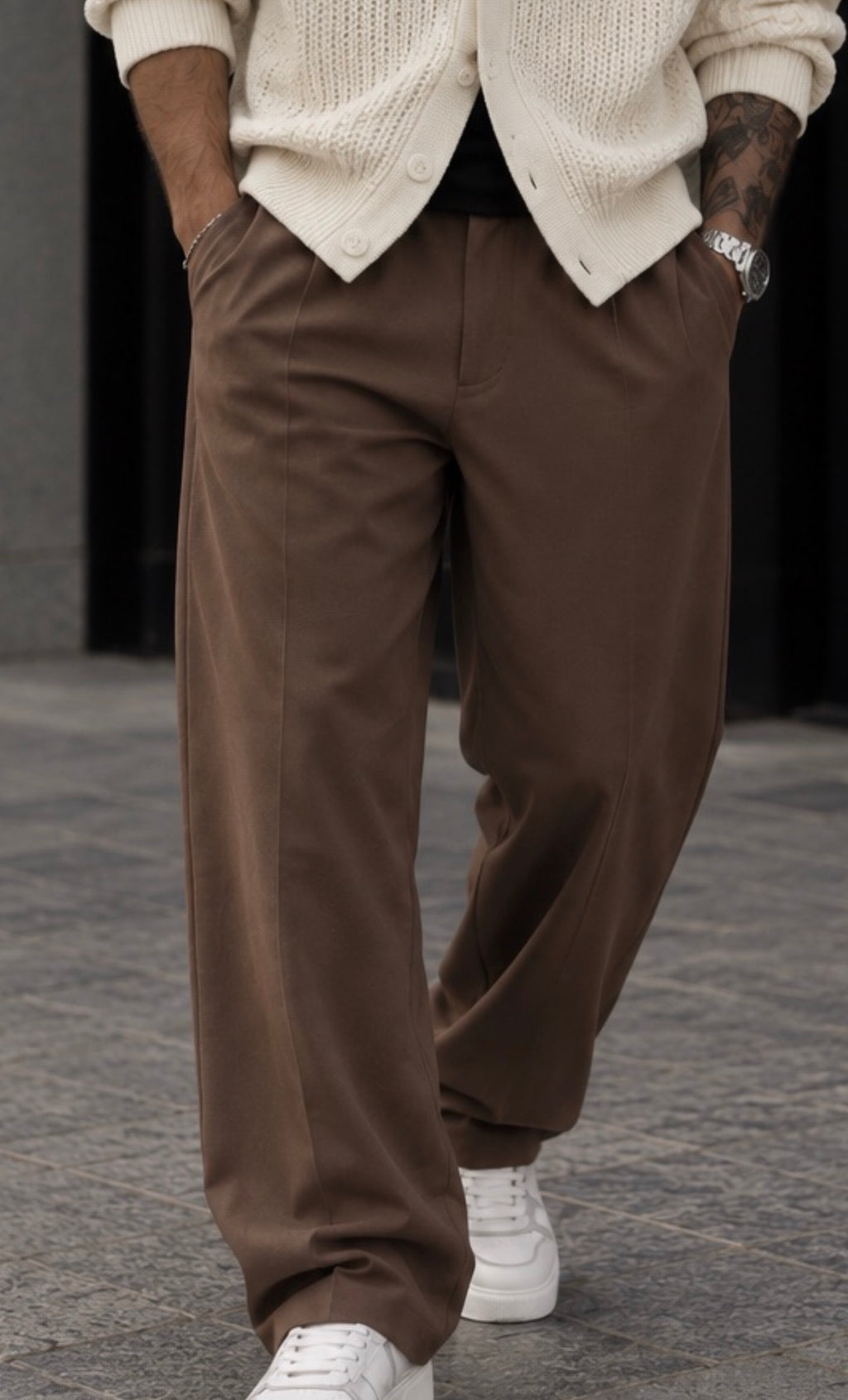 Pantalon large à pinces