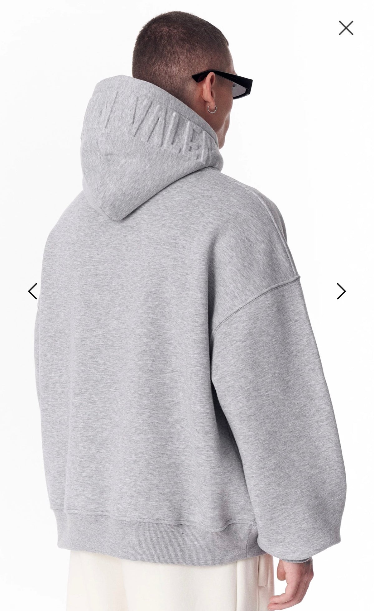 Oversized Grey Embossed Hoodie