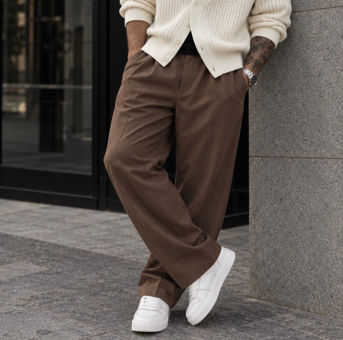 Pantalon large à pinces