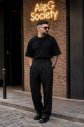 Pleated Wide-Leg Trousers