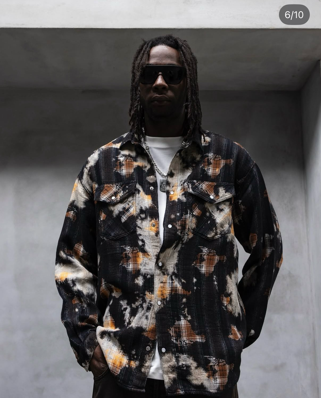 Bleached Plaid Oversized Shirt