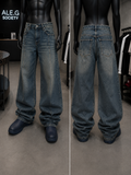Vintage Barrel Baggy Jeans – Washed Blue