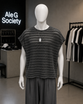 Open-Knit Oversized T-Shirt