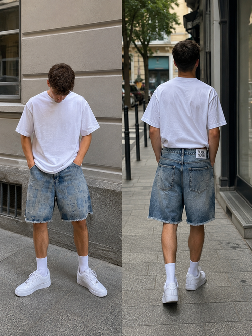 Black Island Denim Bermuda Shorts