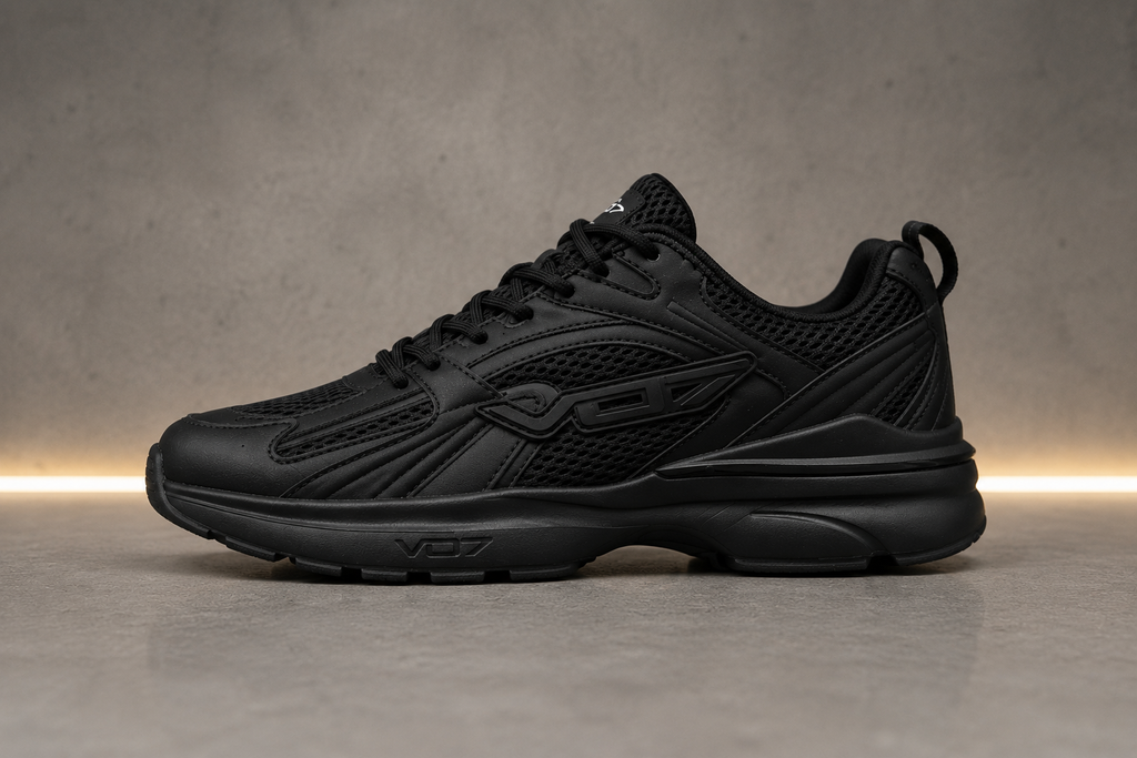 V07 Paris Black Runner Sneakers