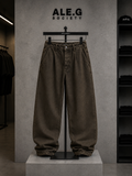 Premium Heavyweight Baggy Trousers – Khaki Brown
