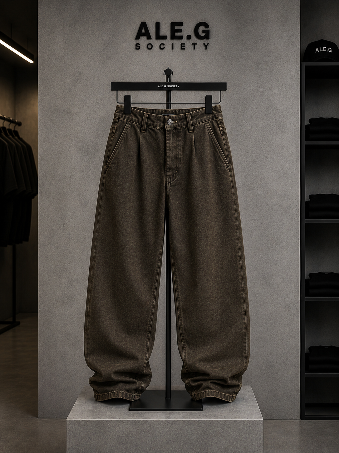 Premium Heavyweight Baggy Trousers – Khaki Brown