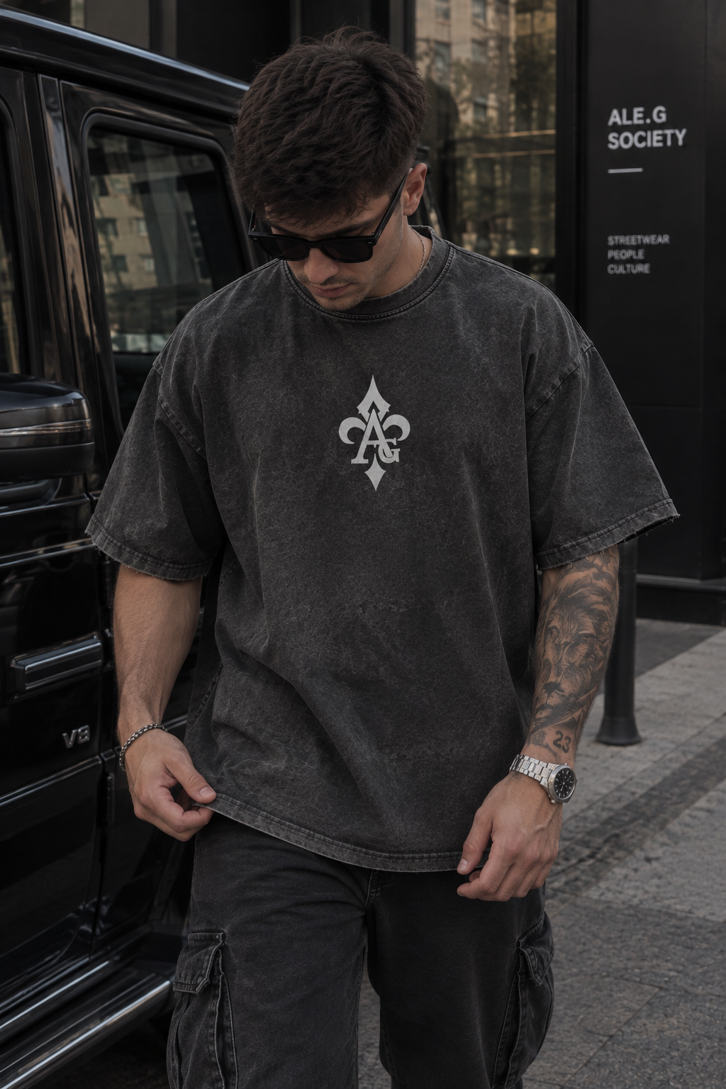 Washed Charcoal Oversized T-Shirt